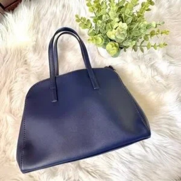 Reaction Kenneth Cole Arbol Dome Navy Blue Structured Satchel Handbag - Picture 3 of 16